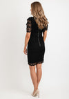 Seventy1 Floral Lace Fitted Mini Dress, Black