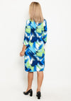 Leon Collection Brushstroke Print Shift Dress, Blue & Green