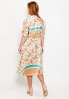 Seventy1 One Size Pleat Print Midi Dess, Beige Multi