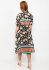 Seventy1 One Size Pleat Print Midi Dess, Black Multi