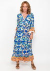 Seventy1 One Size Floral Bell Sleeve Maxi Dress, Blue