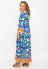 Seventy1 One Size Floral Bell Sleeve Maxi Dress, Blue