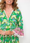Seventy1 One Size Floral Bell Sleeve Maxi Dress, Green