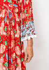 Seventy1 One Size Floral Bell Sleeve Maxi Dress, Red