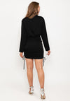 Seventy1 Ruched Side Collared Mini Dress, Black