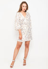 Seventy1 Metallic Leopard Print Mini Dress, Ecru