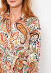 Seventy1 Paisley Pleated Mini Shirt Dress, Yellow Multi