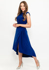 Kate Cooper Draped Waist Midi Dress, Royal Blue