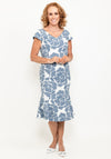 Lizabella Dress & Belero, Navy & Silver