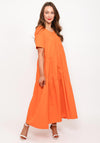 Seventy1 One Size Dome Waist Smock Maxi Dress, Orange