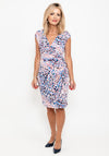 Seventy1 Animal Print Ruched Waist Mini Dress, Blue Multi