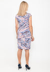 Seventy1 Animal Print Ruched Waist Mini Dress, Blue Multi