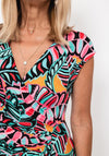 Seventy1 Leaf Print Ruched Waist Mini Dress, Multi