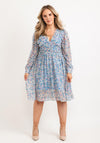 Seventy1 One Size Ditsy Floral Mini Dress, Dusty Blue