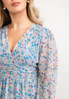 Seventy1 One Size Ditsy Floral Mini Dress, Dusty Blue