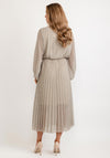 Seventy1 One Size Blouson Waist Midi Dress, Beige Multi