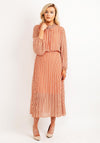 Seventy1 One Size Patterned Blouson Waist Maxi Dress, Orange