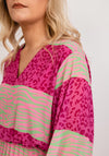 Seventy1 One Size Animal Print Dress, Pink & Green