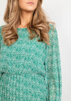 Seventy1 One Size Daisy Round Neck Midi Dress, Green Multi