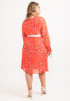 Seventy1 One Size Abstract Round Neck Midi Dress, Orange