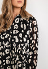 Seventy1 Buttoned Leopard Print Mini Dress, Black Multi