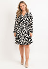 Seventy1 Abstract Print Wrap Mini Dress, Black & White