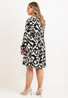 Seventy1 Abstract Print Wrap Mini Dress, Black & White