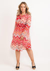Seventy1 One Size Zig Zag Pleated Mini Dress, Pink Multi