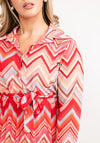Seventy1 One Size Zig Zag Pleated Mini Dress, Pink Multi