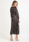 Seventy1 Printed Wrap Bodice Maxi Dress, Black & Bronze