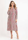 Seventy1 Arrow Print Midi Dress, Red