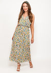 Seventy1 One Size Dainty Floral Maxi Dress, Teal Multi