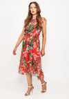 Seventy1 Tropical Floral Midi Dress, Red