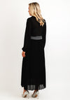 Seventy1 One Size Pleated Embroidered Waist Maxi Dress, Black
