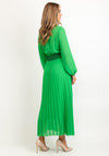 Seventy1 One Size Pleated Embroidered Waist Maxi Dress, Emerald Green