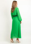 Seventy1 One Size Pleated Embroidered Waist Maxi Dress, Emerald Green