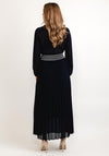 Seventy1 One Size Pleated Embroidered Waist Maxi Dress, Navy