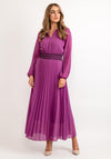 Seventy1 One Size Pleated Embroidered Waist Maxi Dress, Purple