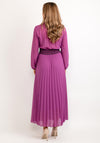 Seventy1 One Size Pleated Embroidered Waist Maxi Dress, Purple