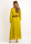 Seventy1 One Size Pleated Embroidered Waist Maxi Dress, Yellow