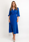Seventy1 One Size Pleated Wrap Midi Dress, Royal Blue