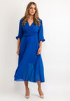 Seventy1 One Size Pleated Wrap Midi Dress, Royal Blue