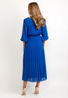 Seventy1 One Size Pleated Wrap Midi Dress, Royal Blue