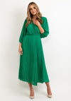 Seventy1 One Size Pleated Wrap Midi Dress, Emerald Green