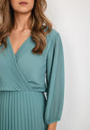 Seventy1 One Size Pleated Wrap Midi Dress, Sage Green