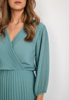 Seventy1 One Size Pleated Wrap Midi Dress, Sage Green
