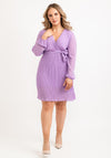 Seventy1 One Size Pleated Wrap Mini Dress, Lilac