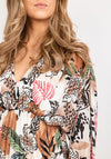 Seventy1 One Size Leaf Print Pleated Midi Dress, Multi