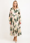 Seventy1 One Size Pastel Print Midi Dress, Green Multi