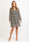 Seventy1 One Size Pleated Mini Dress, Leopard Print